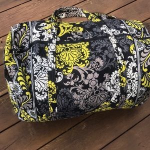 Classic Vera Bradley Travel Duffel - Black & Green
